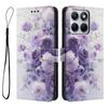 Wallet Case for Edge 70 Fusion+ 5G - Leather/PU, Purple, With Lanyard