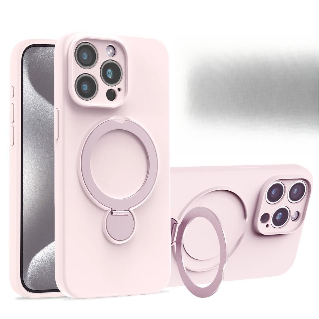 Applicable To Apple 16pro Mobile Phone Case Magnetic Suction Bracket 360° Rotating IPhone 15 Liquid 14 Anti-fall Protection Case