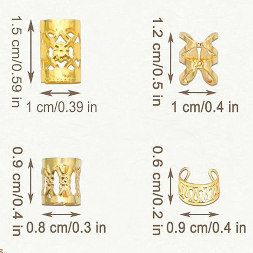 40/50 Pieces Clips Pendants Dreadlocks Beads Metal Hair Dcorations Hair Braid Rings  for Women Men