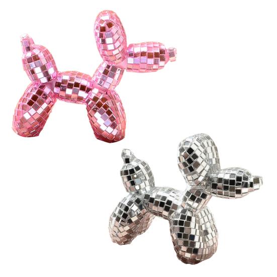 Disco Dog Ornament, Maximalist Balloon Dog Statue for Dog Mom & Dog Dad, Aesthetic Disco Ball Decor, Preppy Apartment Home Decor, Cute Room Decor &