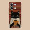 Cute Coffee Cat Matte TPU Mobile Phone Case for Xiaomi 15 14 13 12 Mi 11 T Ultra Lite Pro S X 5G Colorful Printing Cover