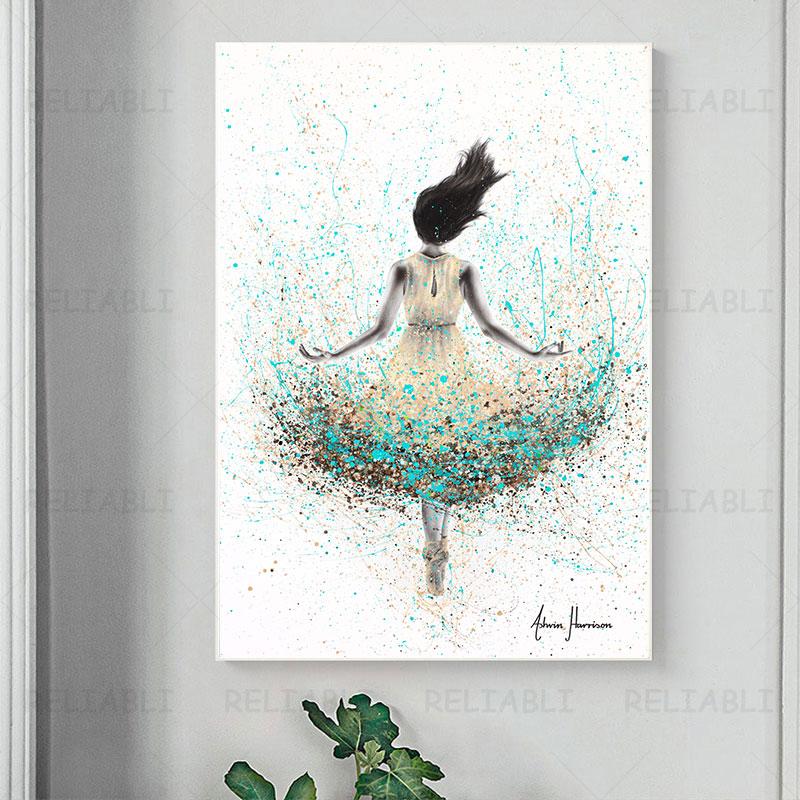 Abstract Dancing Girl Dance Woman Canvas Painting Watercolor Skirt Wall Art Sexy Portrait For Living Room Home Decor Cuadros