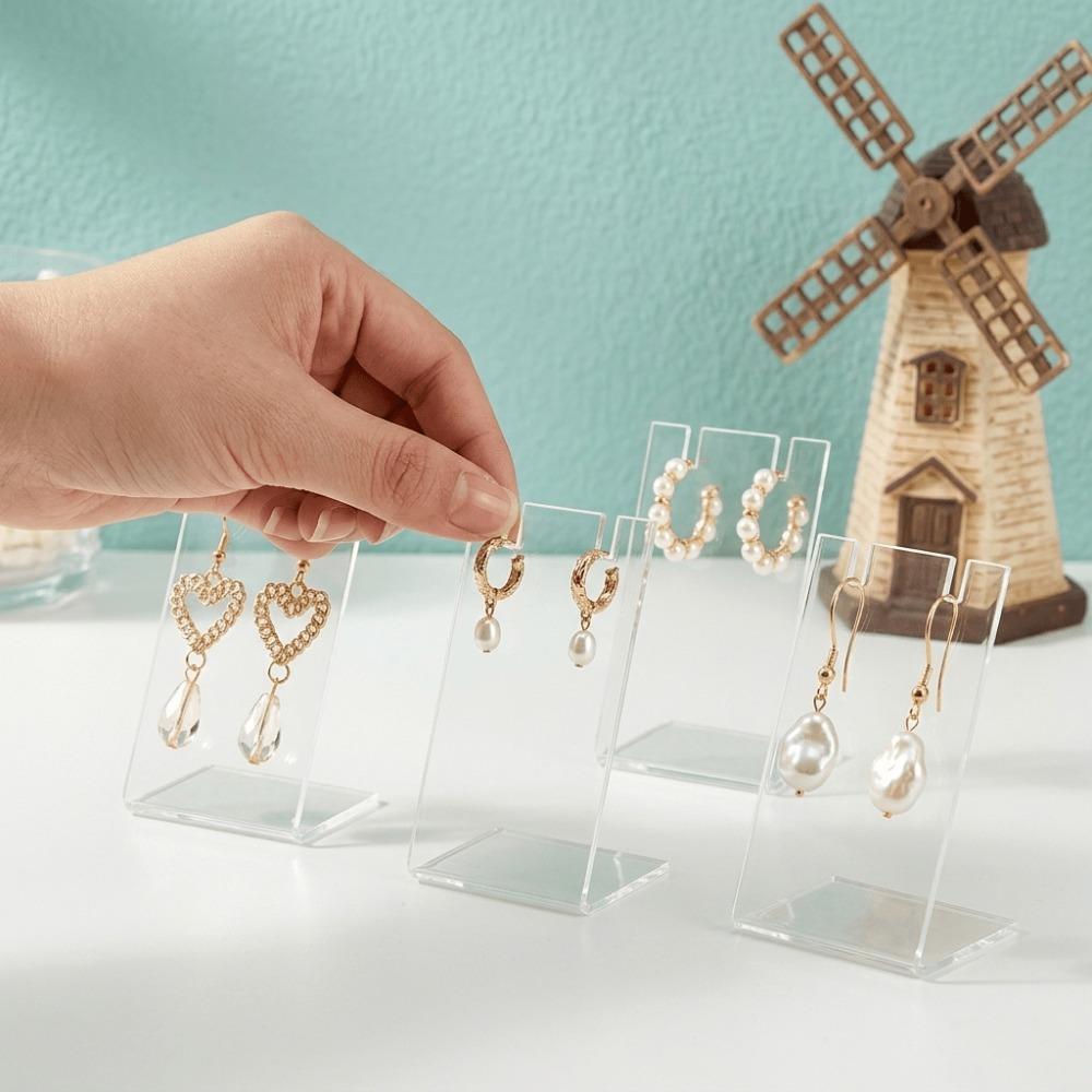 10pcs Acrylic Jewelry Storage Rack, Multi-purpose Necklace Earrings Gift Packaging, Suitable for Mall Counters Exhibition Display Racks