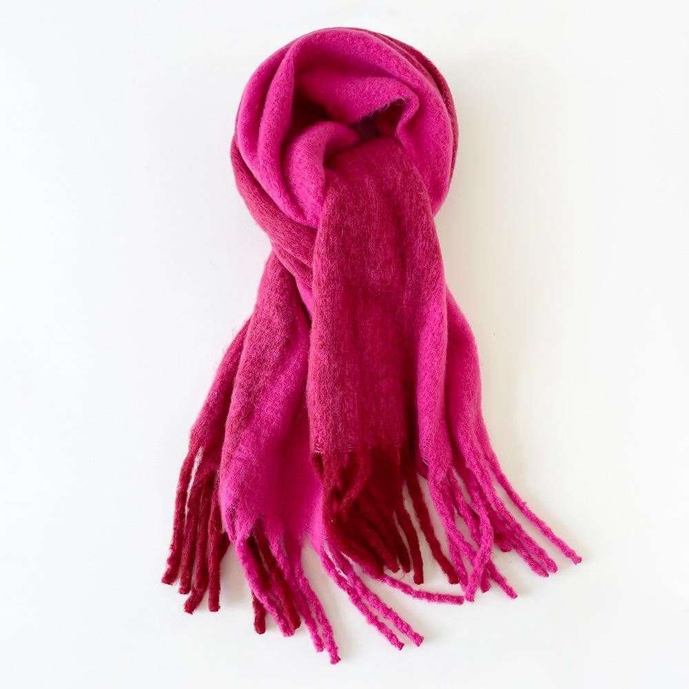 New mohair solid color scarf warm scarf shawl women's high-end scarf scarf women's