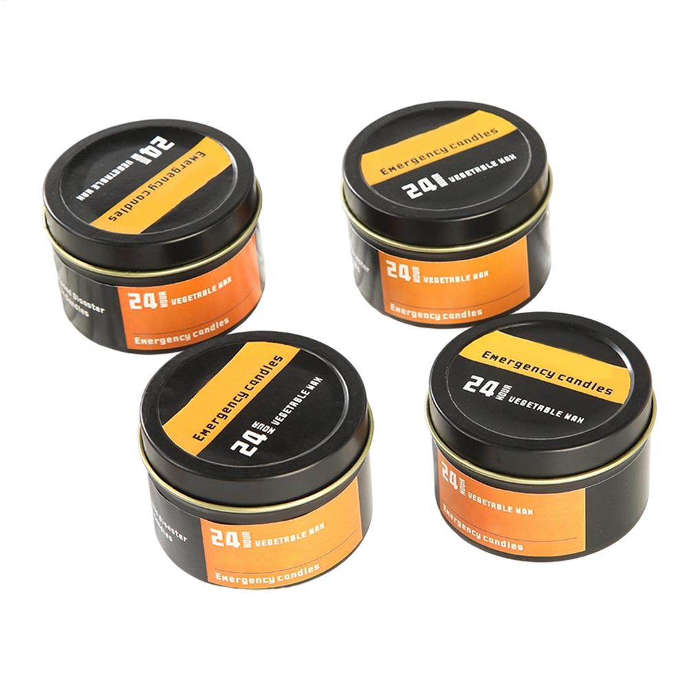 Candles for Power Outages 4 Piece Long Burning Windproof Emergency Candles In Tin Box For Storm Adventure Camping Survival
