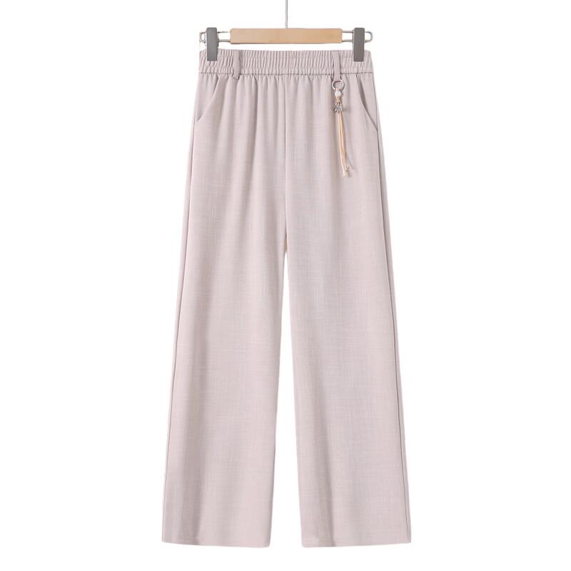 Hodo Women's Summer Elastic Waist Straight-Leg Pants