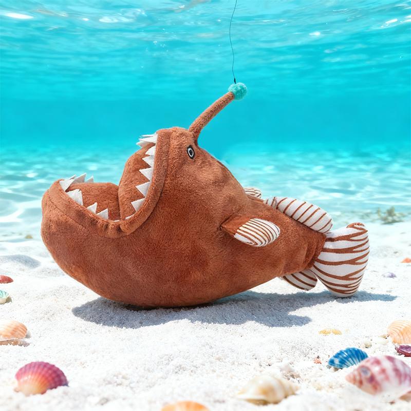 30CM Soft Realistic Lantern Fish Plush Toy Simulation Monkfish Cute Lifelike Sea Animal Lophiiformes Goosefish Doll Gift for Ki