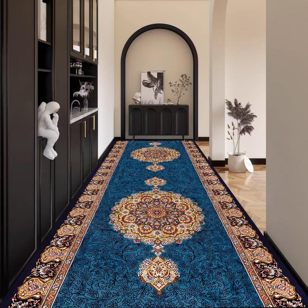Persian Corridor Carpet Retro Decoration Home Hall Passageway Runner Rug Non-slip Stairway Carpets Customizable Luxury Aisle Mat