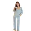 Pajamas Women's Spring Korean Edition Polka Dot Herringbone Pattern Simulation Silk Set Long Sleeve Pajamas Casual Ice Silk Loungewear Women's