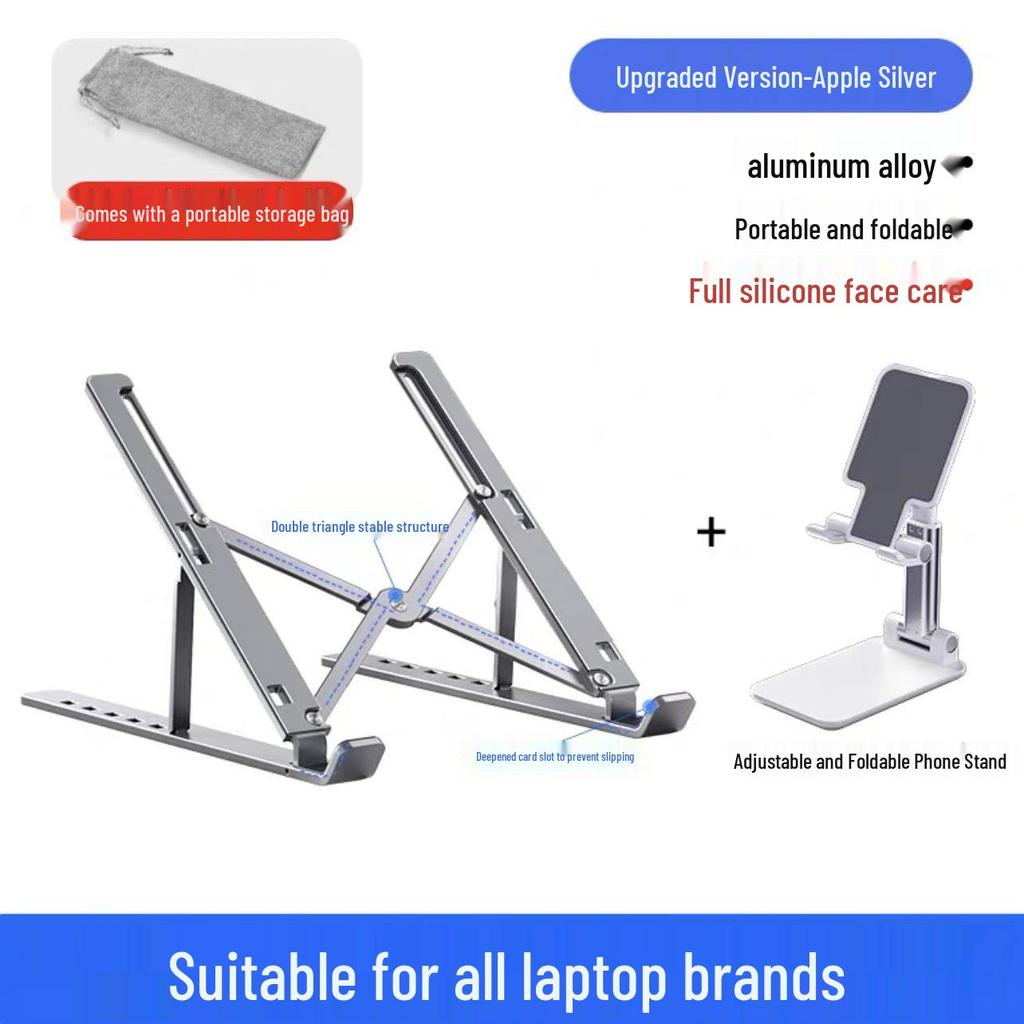 Foldable Aluminum Laptop & Tablet Stand N3 - Portable & Invisible Design