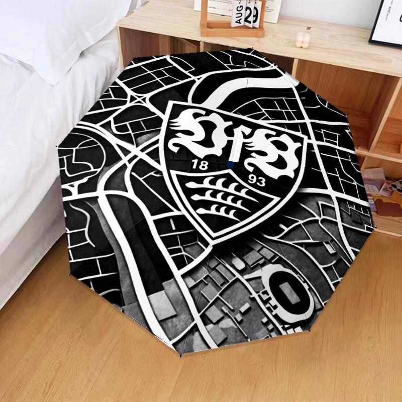 1PC Vfb Fc Crest Printed Umbrella Folding umbrella, automatic umbrella 8-Frame for Travel, camping Fan gifts Christmas Gifts