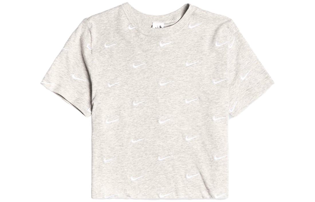 Nike Crop Tops Women s Gray Crew Neck Moderate CK4092-050 XXS