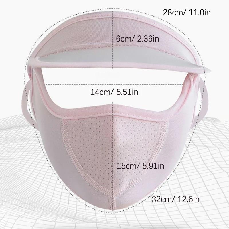 Ice Silk Face Mask UV Protection Breathable Cycling Cover with Brim Quick Dry Hanging Ear Headband Outdoor Accessories