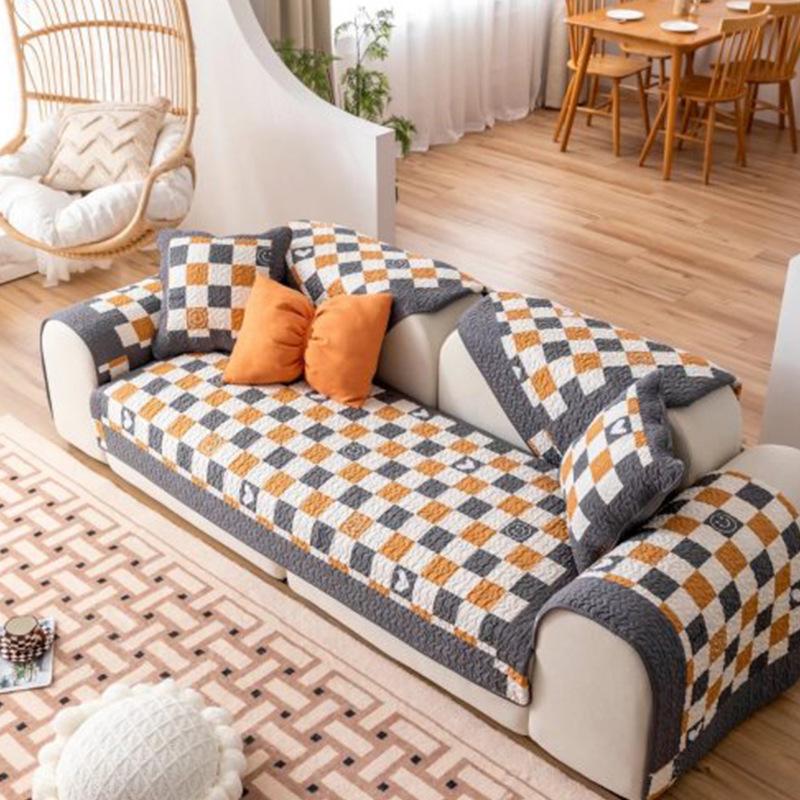 

Universal Twill Washed Cotton Curved Edge Sofa Cushion In All Seasons, Machine Washable Non-Slip Fashionable Sofa Cushion Sofa Cover 70*70cm