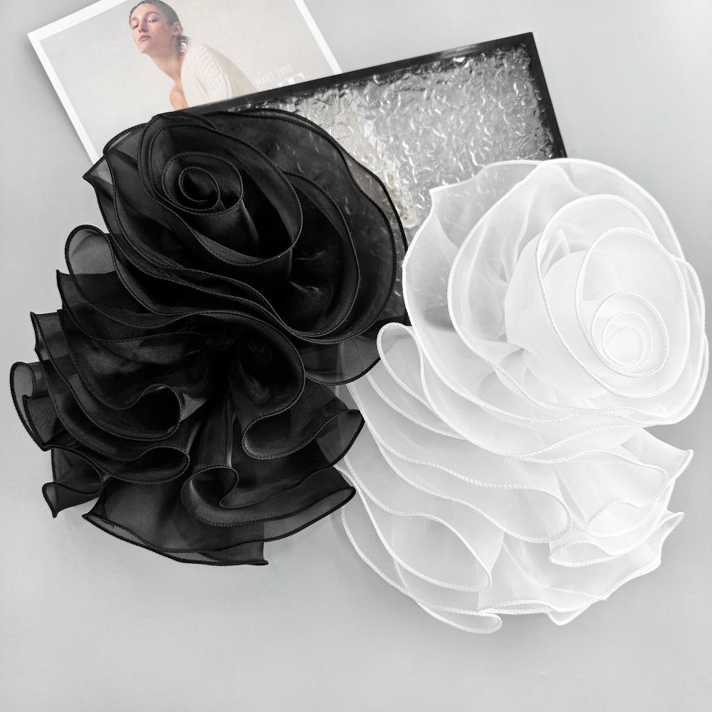 Neue mehrlagige Chiffon-Rosenblume DIY-Falten 3D-Brustblume bauschig handgefertigte Kleiderdekoration Corsage