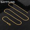 925 Sterling Silver 18K Gold 2MM Exquisite Fine Chain Necklace for Men and Women Party Jewelry Gift Accessories