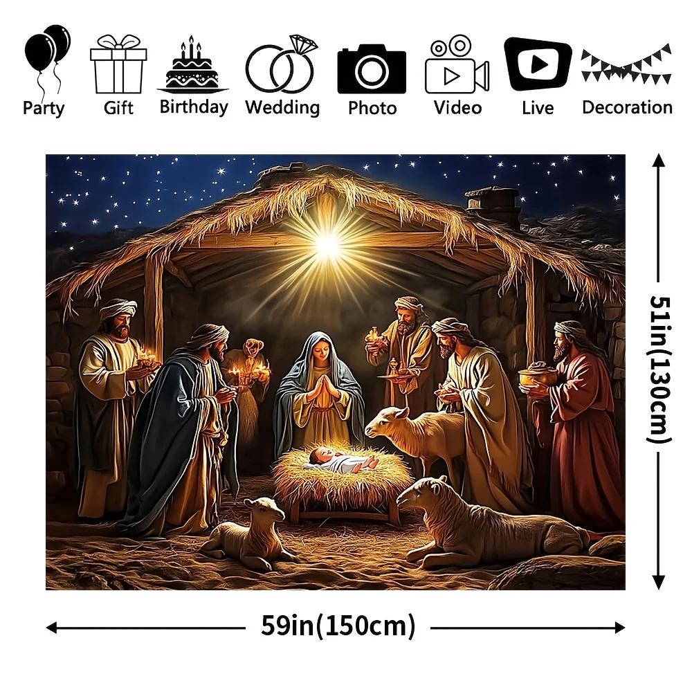 Multi-functional Christmas banner for festivals - 70.8x90.5 inches polyester suitable for festival and birthday decorationsZL