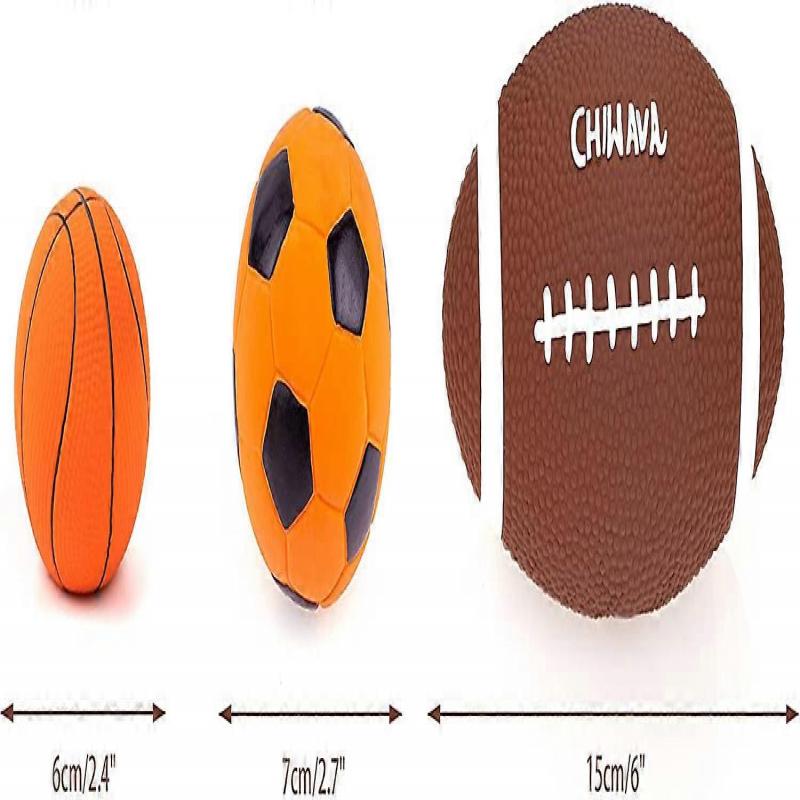 Pack 2.4" Quietsch Latex Welpen Hundespielzeug Ball Sportbälle Sets Apportieren Interaktives Spielzeug für kleinen Hund Verschiedene Farben
