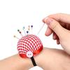 1pc Cute Pincushion Plaid Pattern Wrist Pad For Sewing Wrist Wearable Sewing Pin Cushions Quilting Pins Holder Sewing Supplies