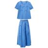Sancai Women's 100% Cotton Plus Size Top & Skirt Set