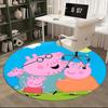Peppa Wutz Familie Runde Stuhlmatte - Niedliche Cartoon-Dekoration für Zuhause