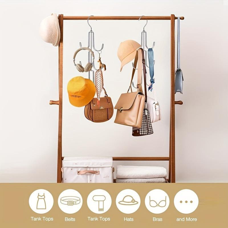 1pc Metal Purse Hanger for Closet Organization - Bag Organizer with 360-Degree Swivel Hook - Durable Space-Saving Handbag Storage Solution