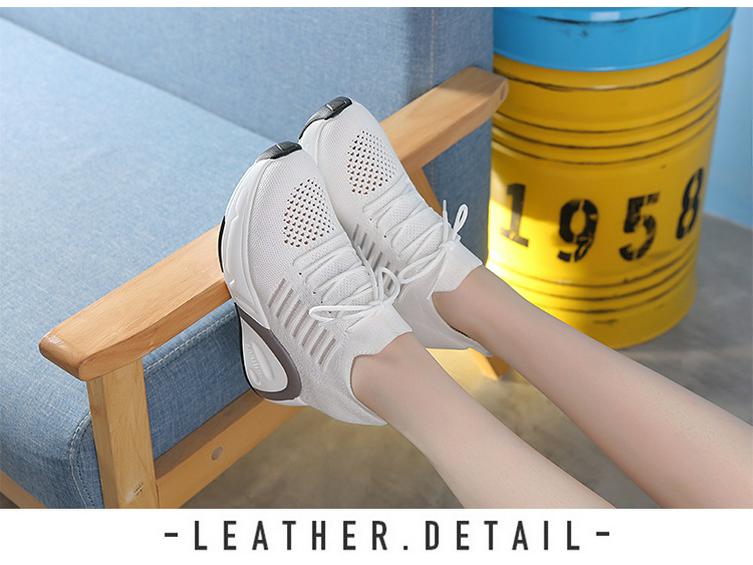 "2024 Autumn Women's White Height-Enhancing Sports Shoes - Korean Style, Breathable, Versatile, and Casual with High Heels"