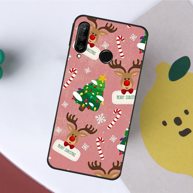 Christmas Santas seamless Deer For Huawei Nova Y60 Y70 Y90 Y61 9 10 SE Nova 8i 3i 11i 5T P50 P60 Pro P20 P40 P30 Lite Case