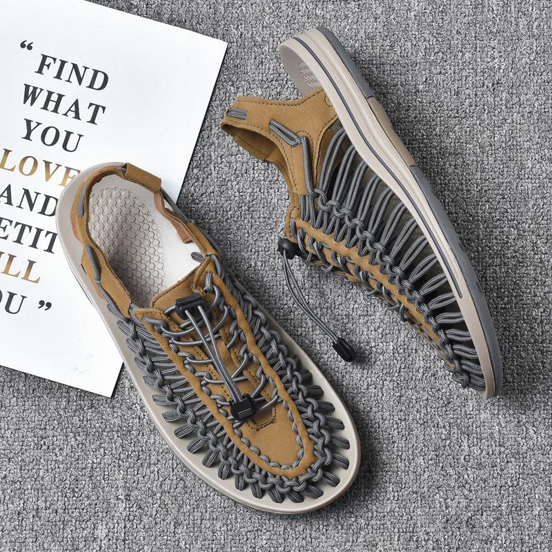 Men's Woven Casual Beach & Outdoor Sandals - Roman Style Water & Wading Shoes