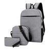 3pcs/set Men's Backpack Male USB Charging Laptop Backpack Women Travel Backpacks Schoolbag Men Shoulder Bag Sets Bags 3 Pieces