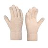 Warm Knitted Gloves Women's Winter Cycling Office Simple Cold-proof Double-layer Gloves