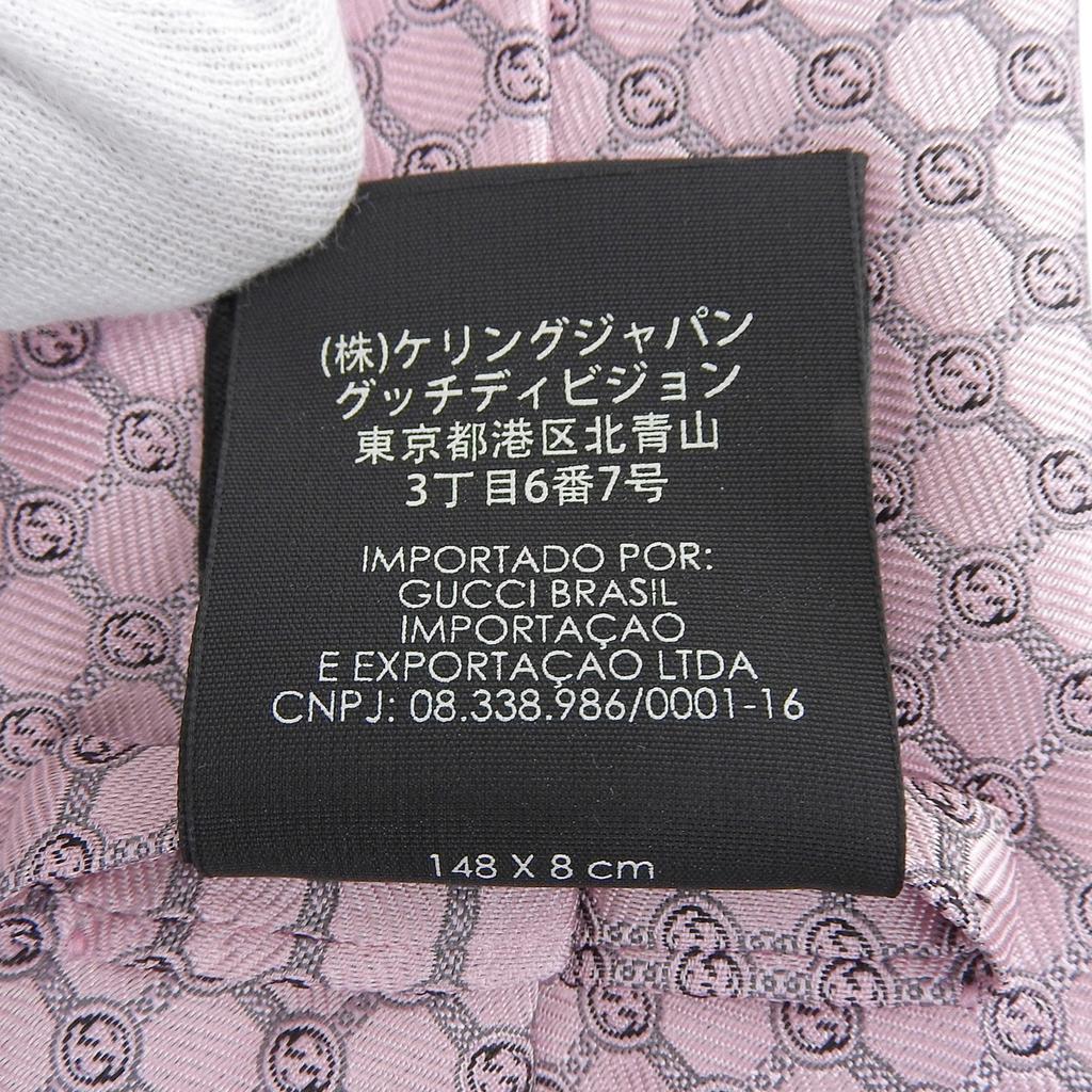 Pristine GUCCI tie GG Jacquard pink silk mens 386488 Used
