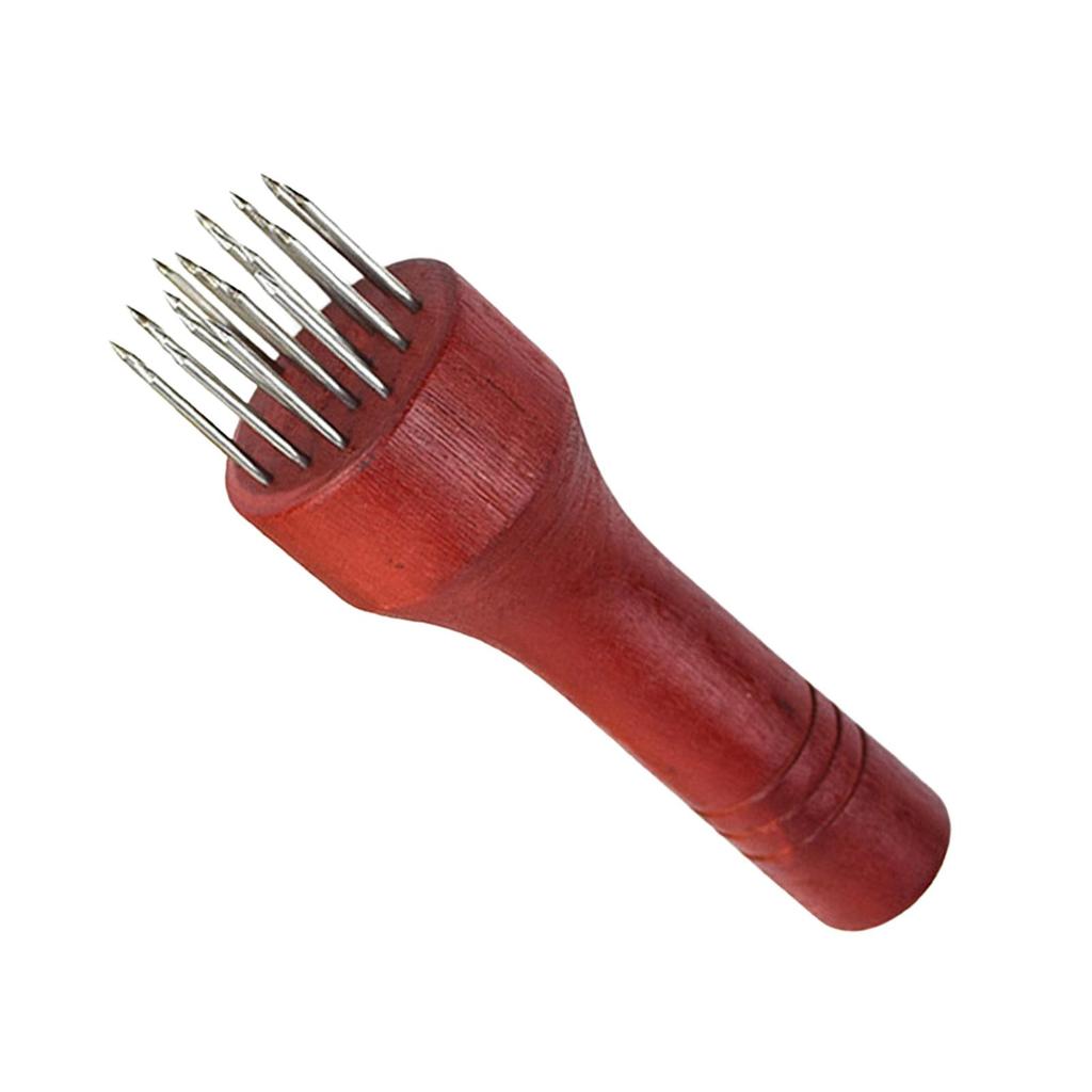 Portable Meat Tenderizer Kitchen Cooking Tool with Wooden Handle for Steak Fish Tenderizing Chicken Beef