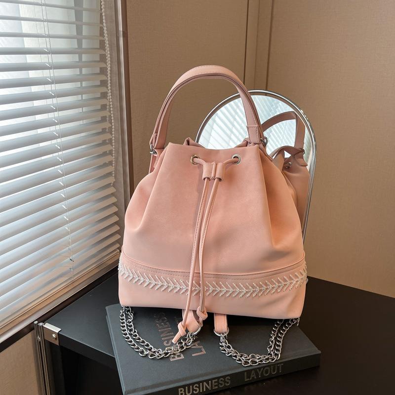 Large-capacity bag women's spring and summer new casual shoulder bucket bag high-end multi-functional backpack