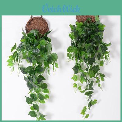 Epipremnum Aureum Green Plant Leaf Wall Hanging With Silk Flower Material For Home Decor And Wedding Decoration