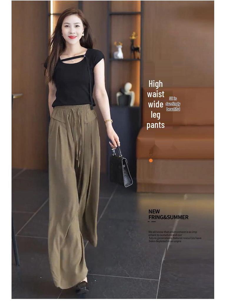 Women's Oversized Wide-Leg Drape Culottes – Spring/Summer Casual Lazy Pants