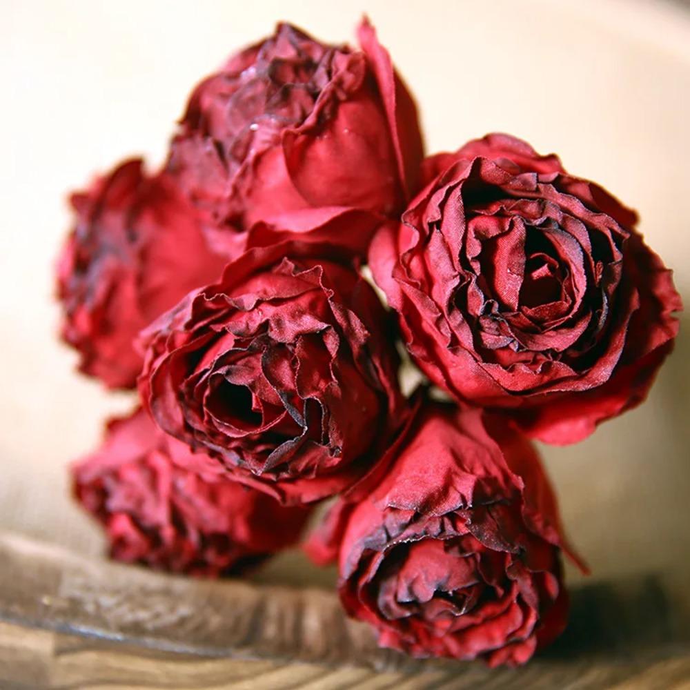 

Artificial Flowers Retro Burnt Edge Roses Silk Fake Flower Home Living Room Decoration Simulation Rose Wedding Decora Floral