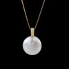 HENGSHENG Simple 12-13mm Freshwater Big Button Shape White Pearl 925 Silver Pendant Necklace For Women Girls Jewelry