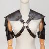 Leather Shoulder Armor Body Chest Harness Outfit Women Cover Cape Medieval