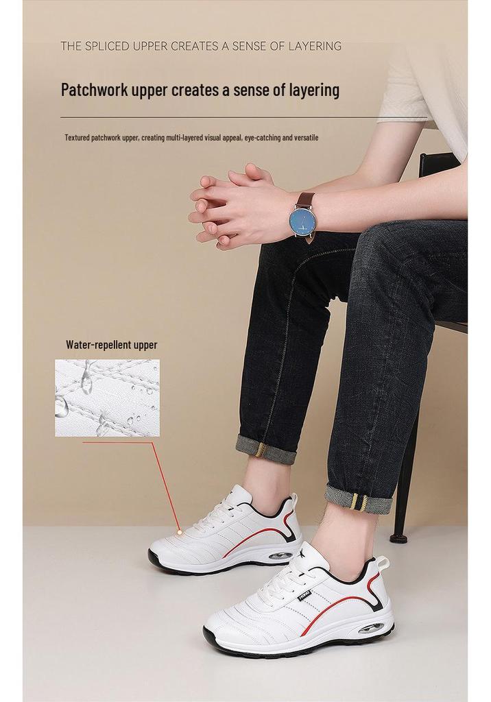 Red Dragonfly Men's Spring & Autumn Casual Running Shoes - Soft Sole Leather with Air Cushion