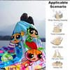 1pc Powerpuff Girls Flannel Throw Blanket - HD Printed Lightweight Soft Warm All-Season Blanket for Sofa, Bed, Travel, Camping - Machine Washable010