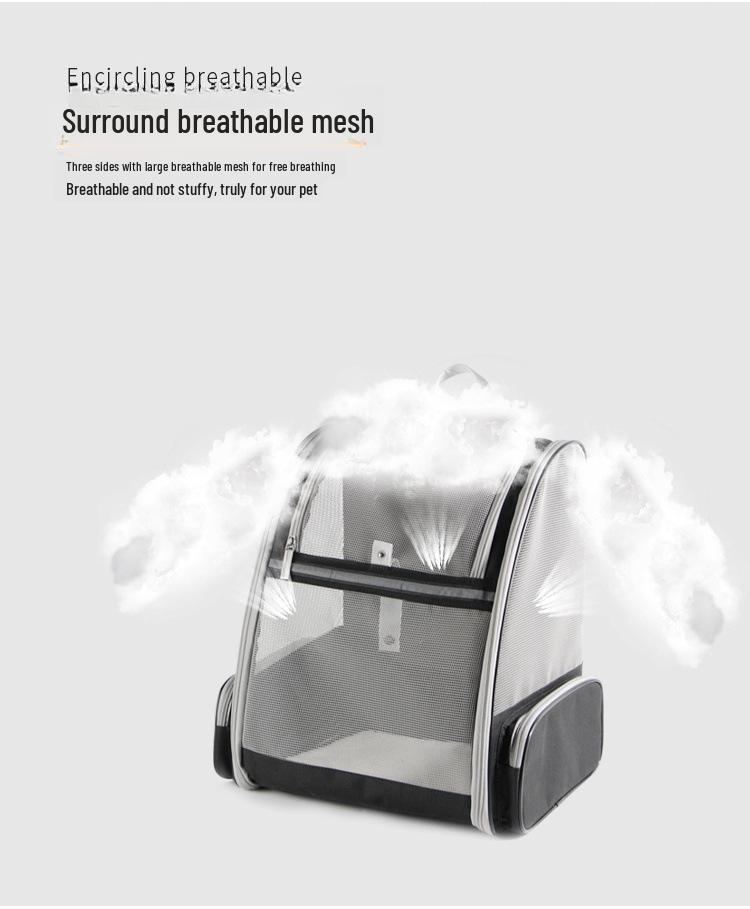 Sac à dos portable à double bandoulière pour chat - Sac de voyage pliable, tendance et de grande capacité pour animaux de compagnie