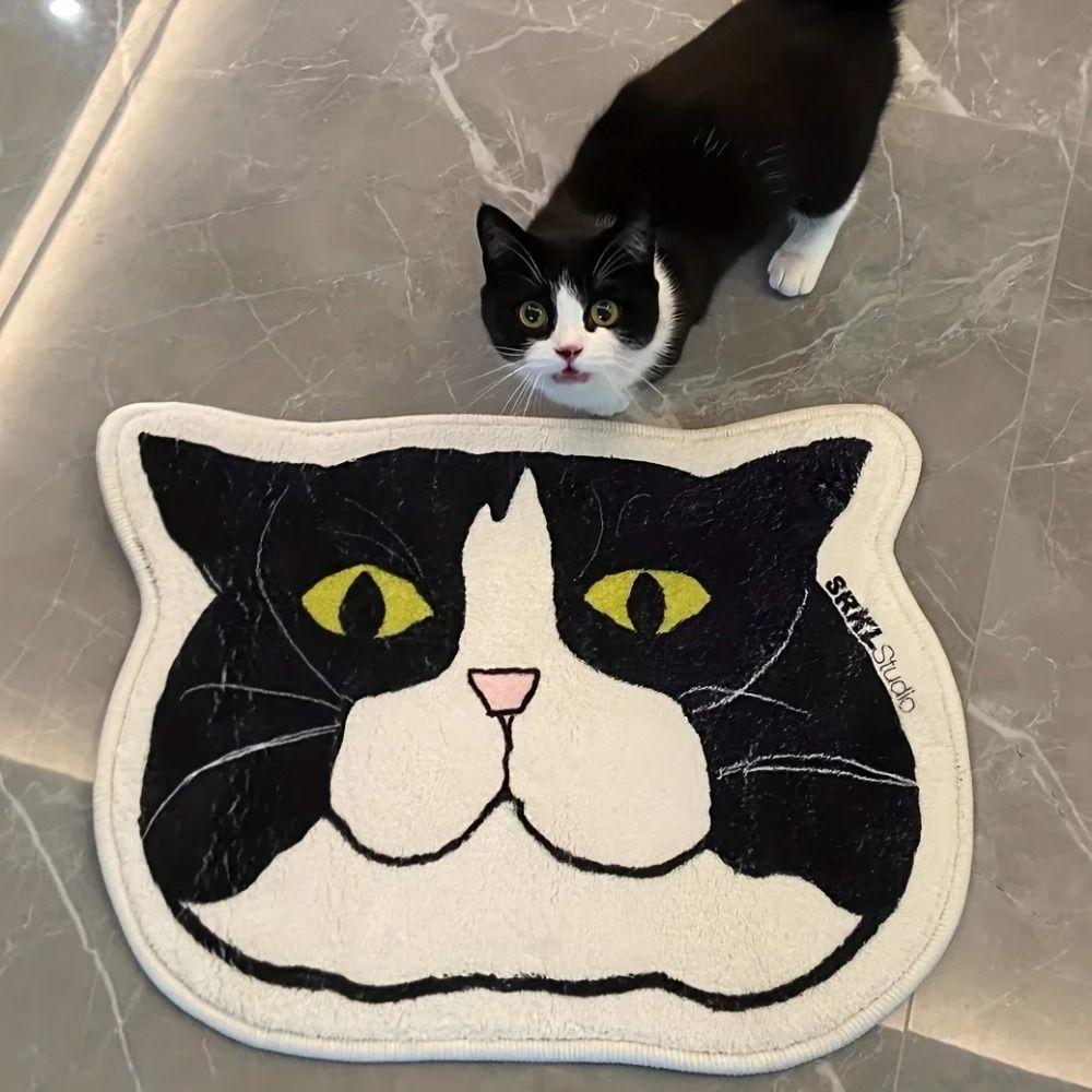 High Quality Cat Floor Mat Cashmere Anti Slip Bath Mat Stain Resistant Waterproof Doormat Bedroom