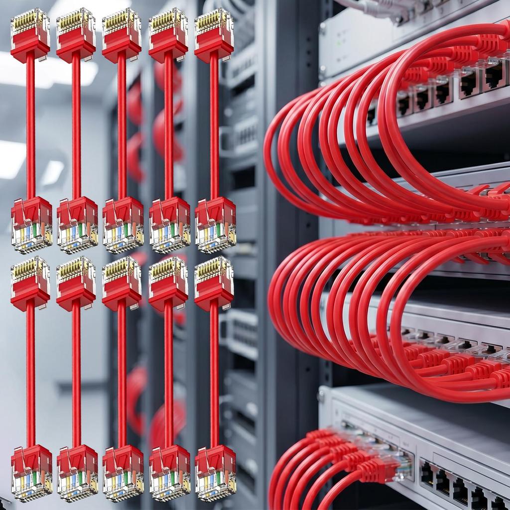 1-10Pcs Cat6A Slim Short Ethernet Cable 10Gbps CAT 6A High-Speed UTP Ethernet Patch Network Cable for Home Office Supplies