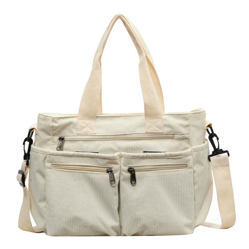 

Women s Casual Solid Color Zipper Crossbody Bag Large Capacity Multi-pocket Portable Shoulder Bag for Daily Use Shopping бежевый