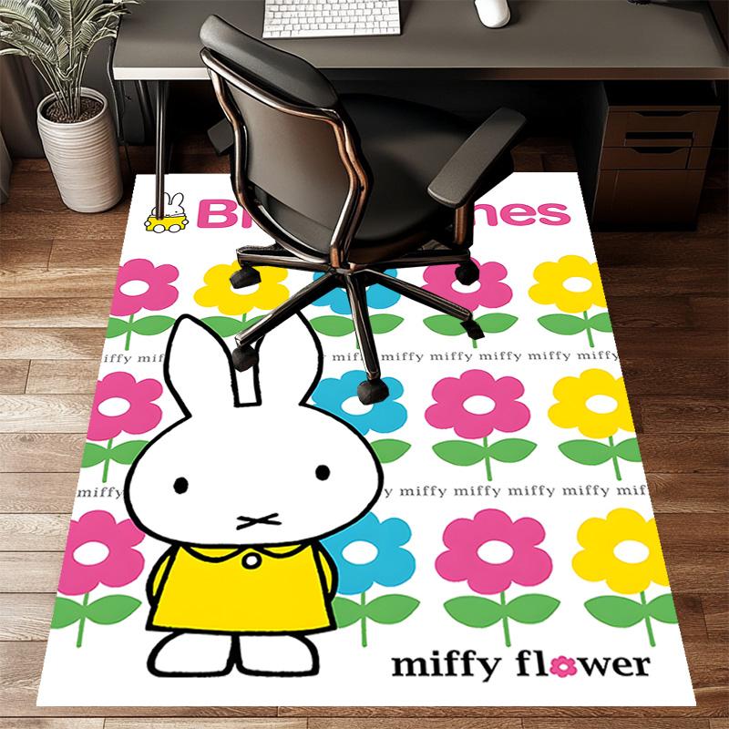 1pc Miffy3 Design Printed Area Rug Carpet for Bedroom Living Room Home Decor Rugs Mat Non Slip Mat Rug for Bedside