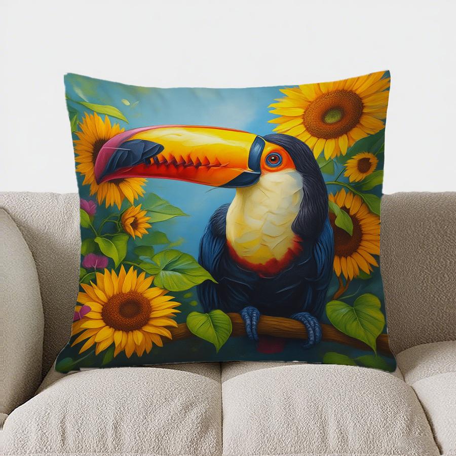 Home Decor Colorful Tree & Moon Night Scene Pillow Pattern Cushion Cover Suitable For Sofa Bedroom Car Pillow Cover