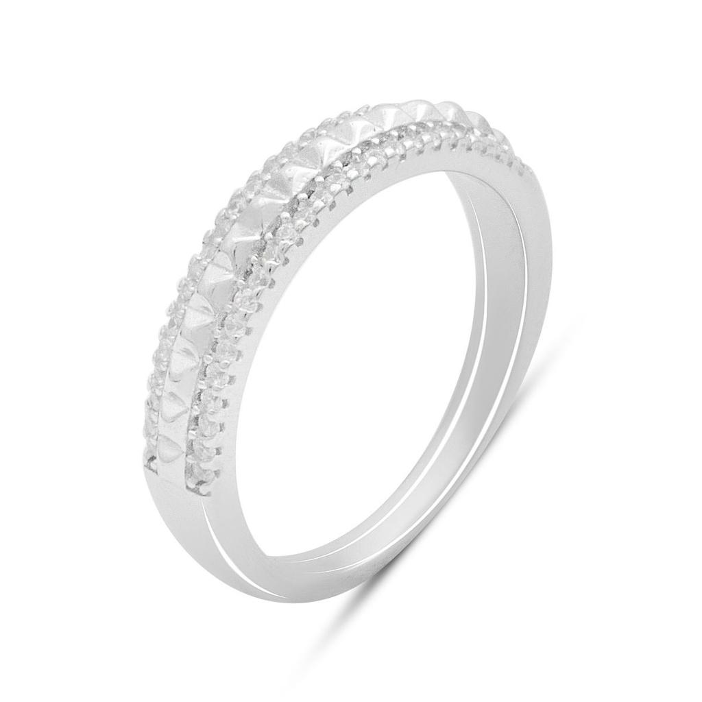 Silver Ring with Cubic Zirconia, Product Weight 2.91 G (2184287)