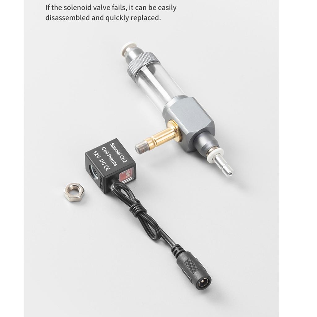 Precision Aquarium CO2 Pressure Regulator Solenoid Valve Quick Connect Bubble Meter Corrosion Resistant Design