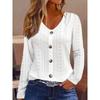 Blusas y Camisas Casuales de Moda para Mujer JPNTKY con Cuello en V y Manga Larga